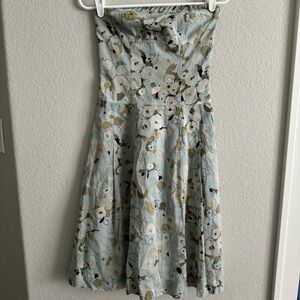 Express Strapless Midi Dress Floral Y2K